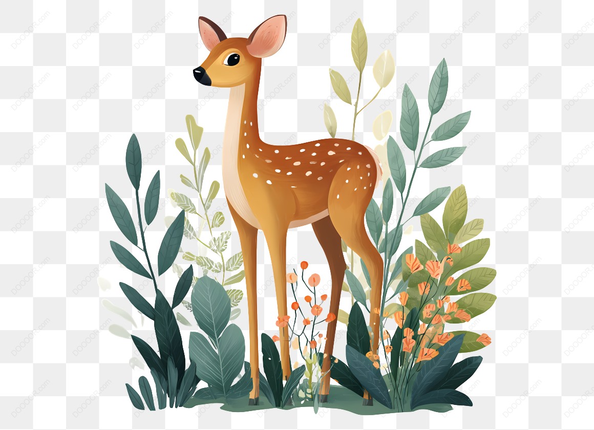 20272_可爱的小鹿与植物.jpg
