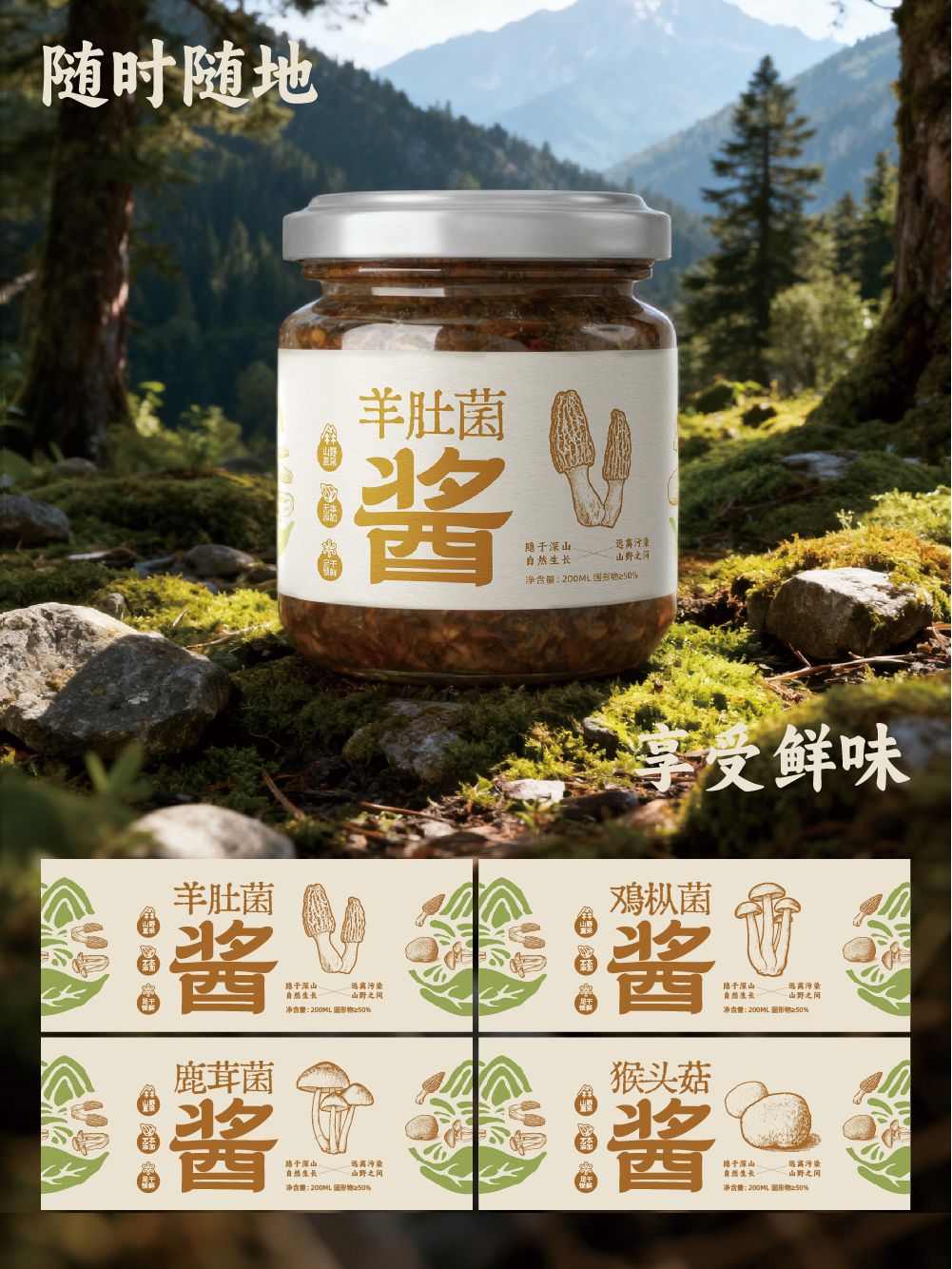 【山野珍选】菌菇礼盒包装设计 特产包装设计.jpg