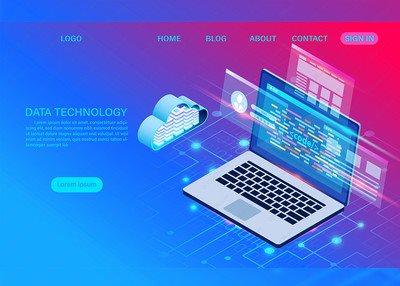 数据技术梯度登陆页面云计算云存储数据分析处理电子信息处理矢量素材