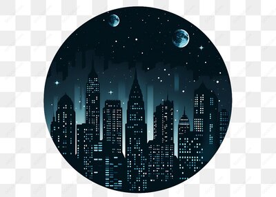 夜空下的城市天际线