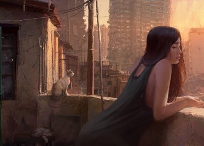 数码绘画美女独自