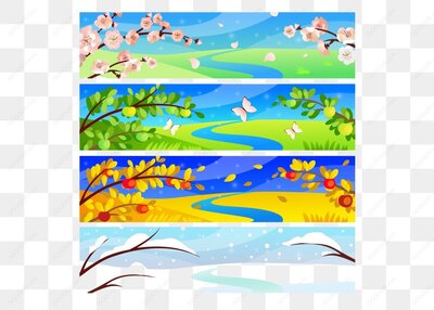 四季风景插图