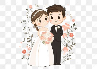 婚礼情侣插画