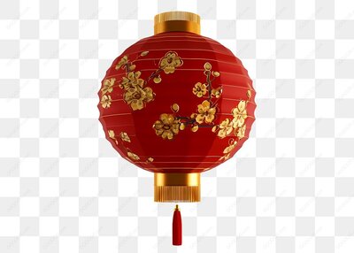 红色灯笼-金色花纹