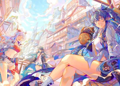 动漫女孩明日方舟尖耳朵龙女龙角龙尾