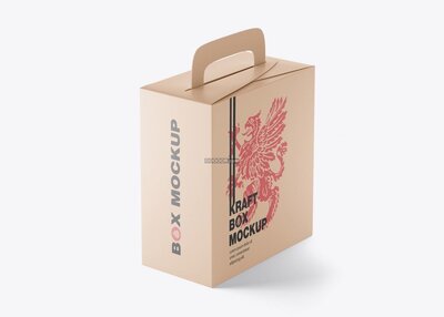 牛皮纸手提包装盒红色凤凰图案