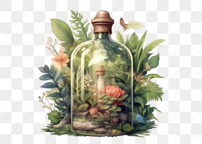 植物瓶中自然景观
