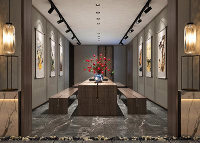 工作室 书画室 艺术中心 文化展 展厅 工装 展览 茶水间 会所