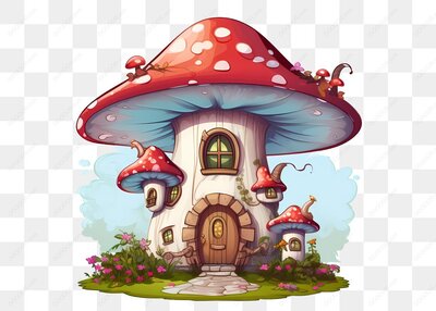 蘑菇形状的童话小屋