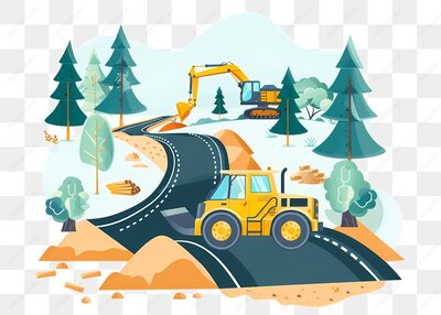 道路施工与挖掘场