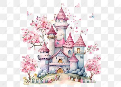 粉色梦幻城堡插图