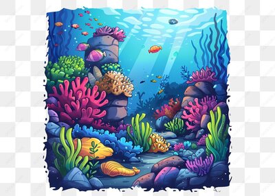 海底彩色珊瑚礁