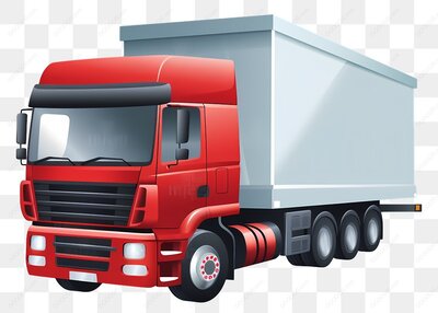 红色卡车与货车