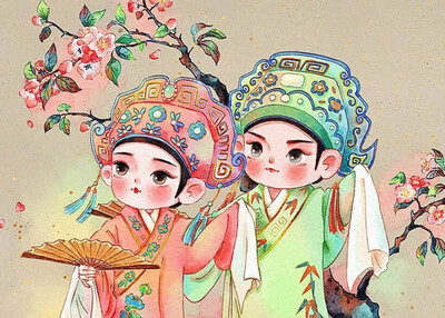Q版戏曲人物插画 [4P]