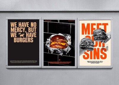 快餐食品汉堡品牌标志设计与平面视觉设计[10P]