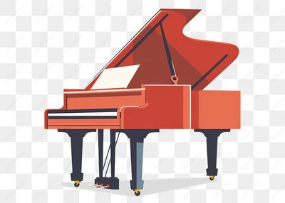 红色钢琴演奏场景