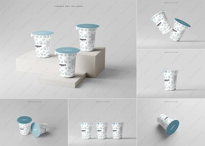 7视角酸奶和冰淇淋杯样机PSD模型