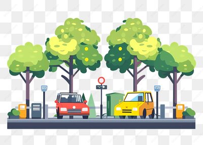 停车场与两辆车