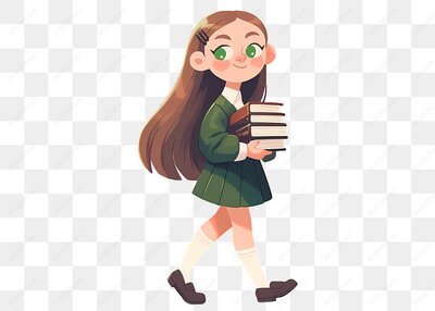 女孩拿着书