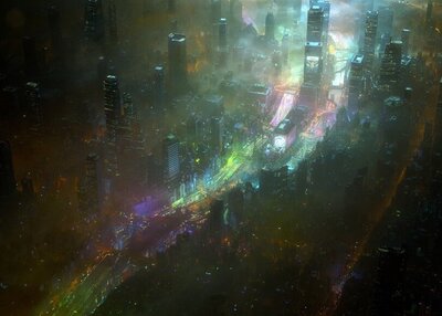 埃米利斯巴尔特鲁萨蒂斯城市数码绘画顶视图