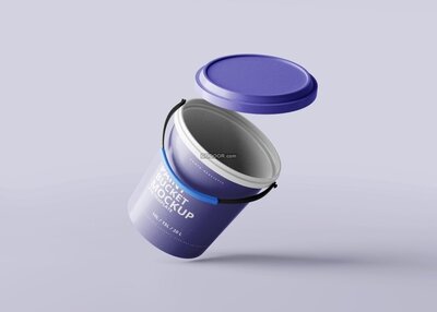 紫色塑料桶模型