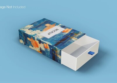 蓝色抽象艺术长方形包装盒