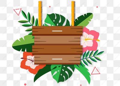 悬挂木牌与花卉
