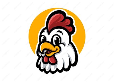 卡通鸡头像插图矢量LOGO素材