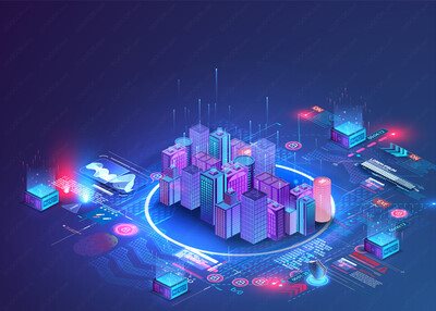 智能城市智能建筑楼宇自动化等距概念计算机网络插图