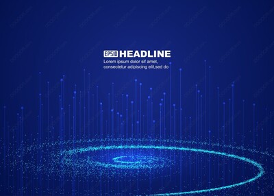 蓝色未来科技深蓝色宇宙涡旋粒子网络技术大数据背景矢量素材