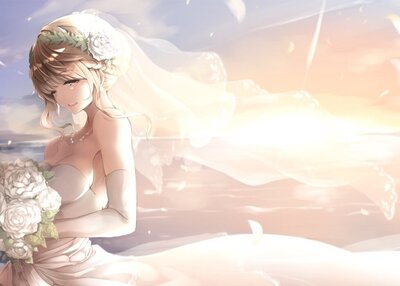 动漫女孩婚纱新娘