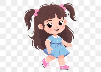 可爱的小女孩走路