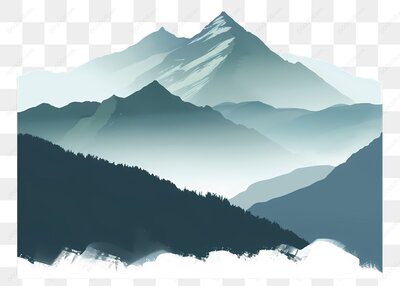高山层叠云雾缭绕