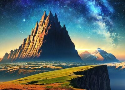 4K景观山空间镜头光晕插图星星