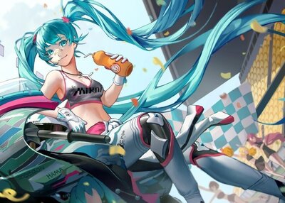 动漫女孩VOCALOID初音未来双马尾蓝