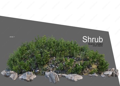 园林绿草植被与景观石子PSD素材-2