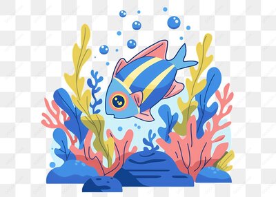 可爱的小鱼在海底