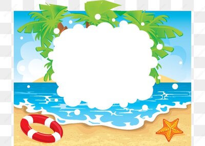 海滩海浪和救生圈