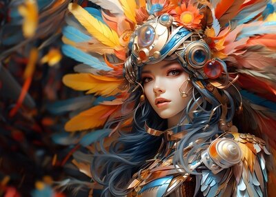 美女羽毛