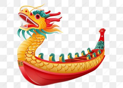 彩色龙舟装饰