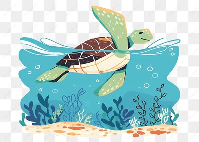海龟在水中游泳