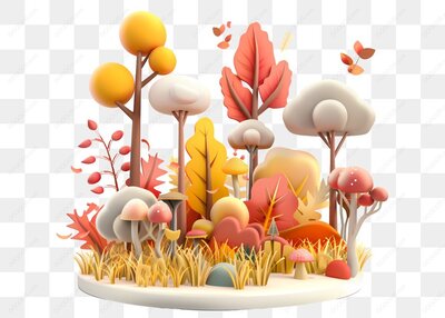 秋季森林卡通插图