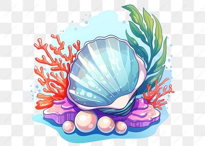 海底珊瑚贝壳群