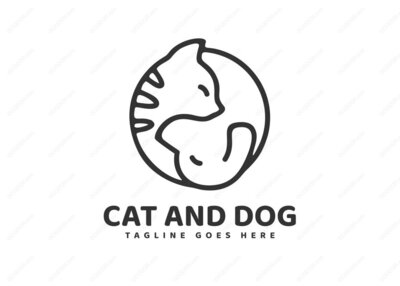 猫狗图标矢量LOGO模板