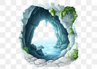 岩石洞穴与水景观