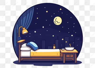 夜晚的卧室景象