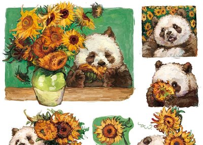 【国宝图鉴】七仔｜ 向日葵 插画设计[10P]