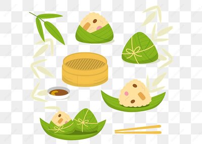 粽子和竹叶包裹
