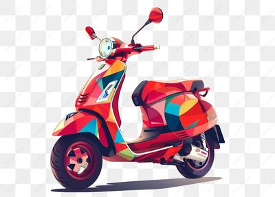 彩色几何图案摩托车