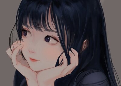 说唱啤酒美女动漫女孩黑发紫色眼睛脸